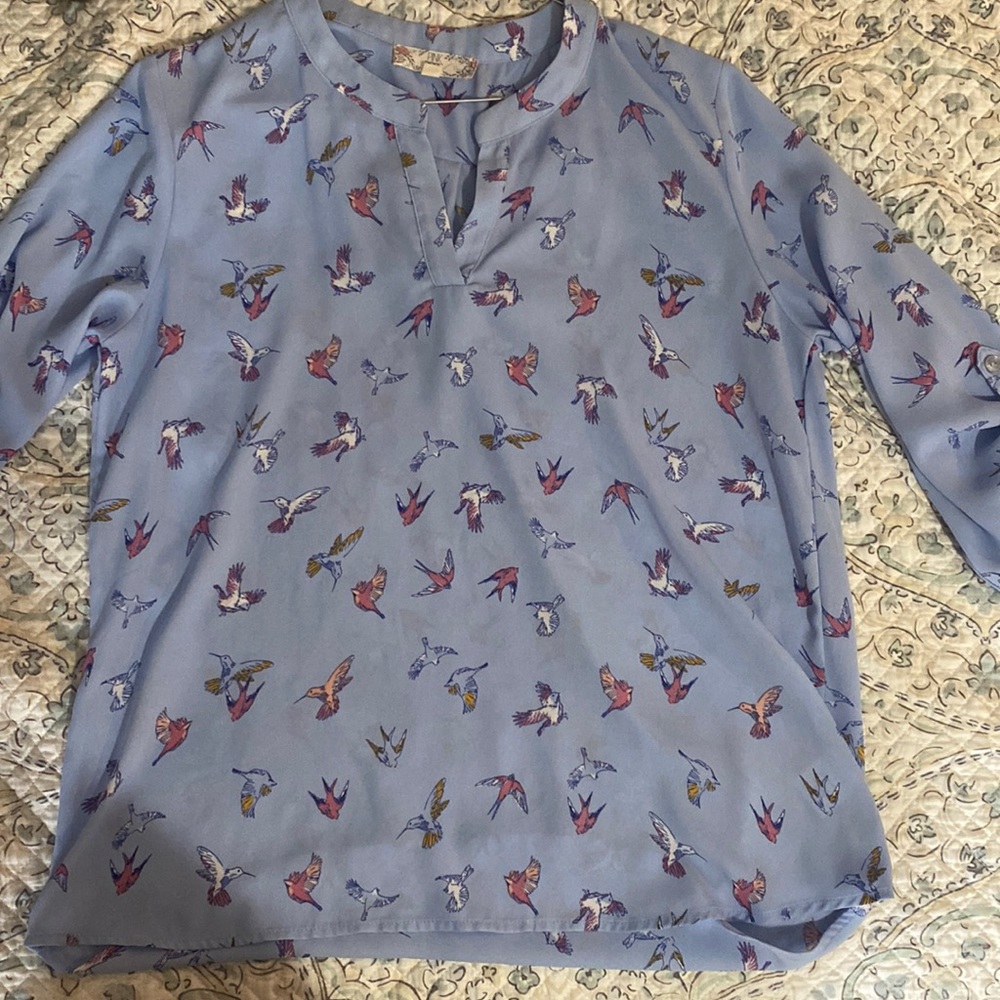 Pink rose blouse, size large